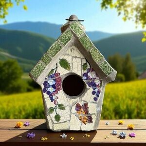 Birdhouse Vintage Mosaic Stone